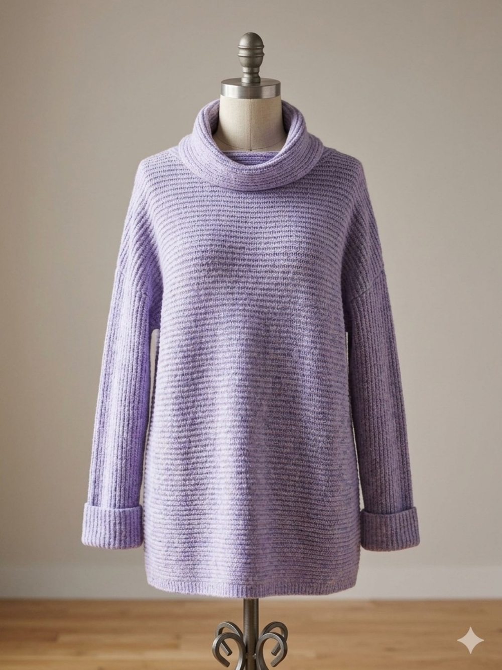 Pilcro Lilac Ribbed Cowl Neck Pullover